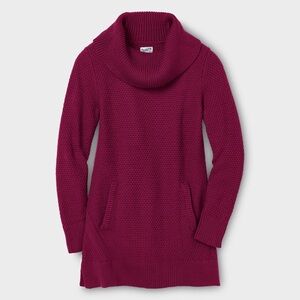 Duluth Trading Co Pink Cowl Neck Sweater dress